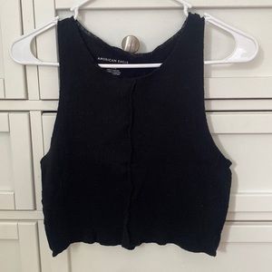 American eagle Black basic cropped tank. Two tone texture
